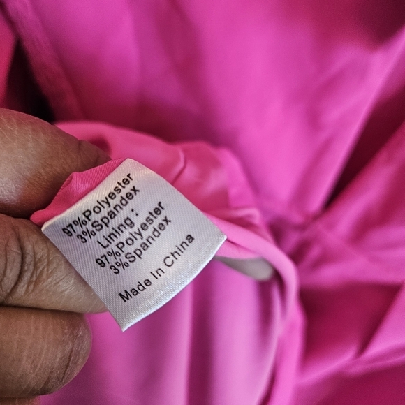 Tuckernuck x Cameran Eubanks Wimberly Hot Pink Bow Long Sleeve Mini Dress NWT - Picture 11 of 11